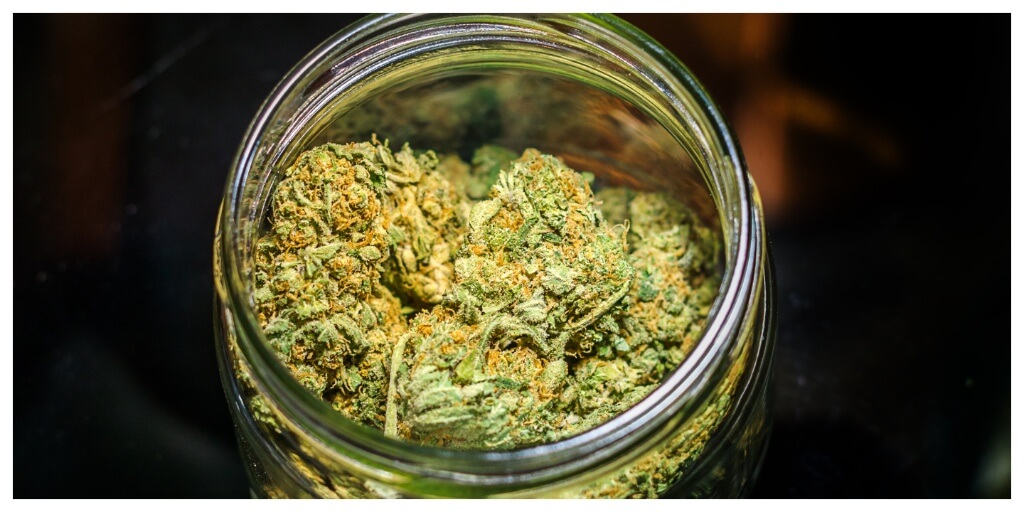how to store weed, weed buds in a glass jar